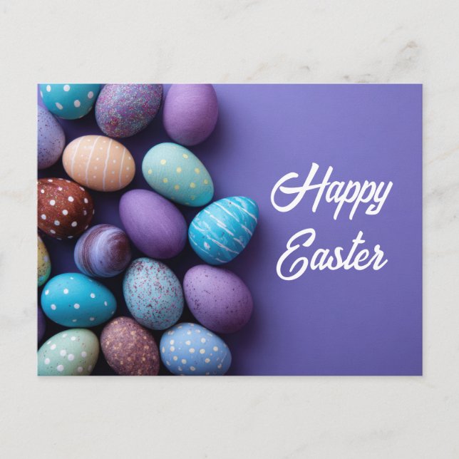 Osterkarte mit Ostereiern Postkarte (Vorderseite)