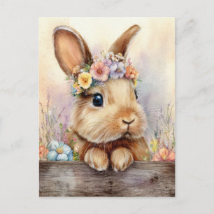 Osterkarte mit Ostereiern und Hase Postkarte