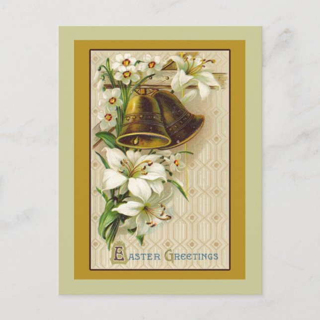 Osterkarte mit Vintager Illustration Feiertagspostkarte (Vorderseite)