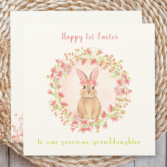 Osterkartenhase, Enkelin Osterkarte Karte (1st Easter card bunny, granddaughter Easter card)
