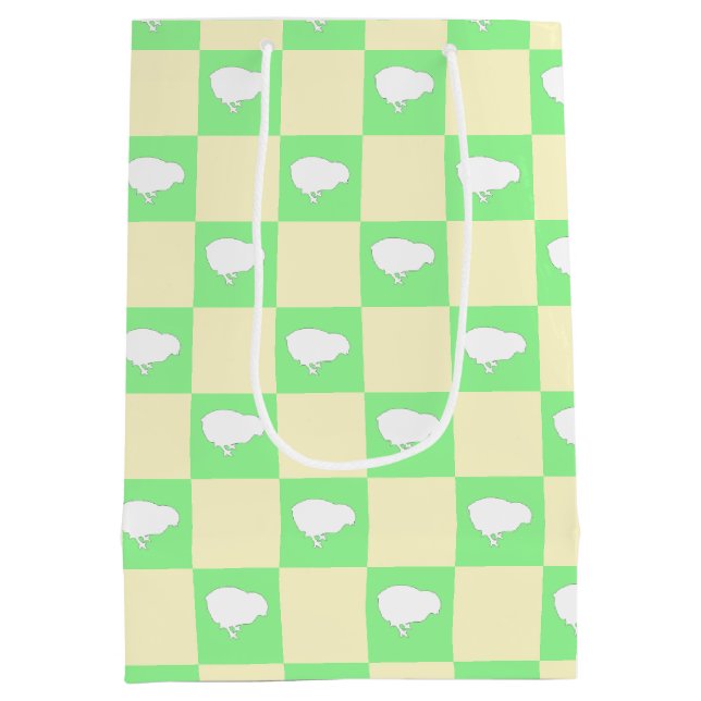 Osterkarton-Muster mit Motiv für Weißkick Mittlere Geschenktüte (Rückseite)