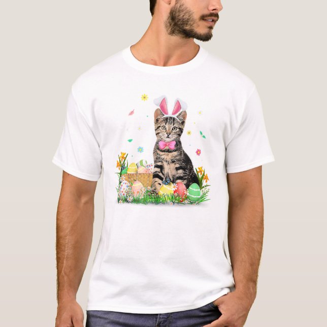 Osterkatze Hase Eier T-Shirt (Vorderseite)