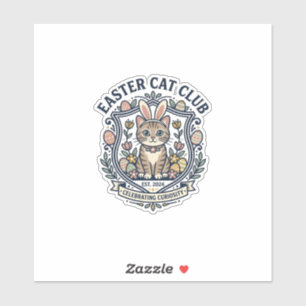 Osterkatze Katze Grafik T-Shirt Kunst - Osterkatze Aufkleber