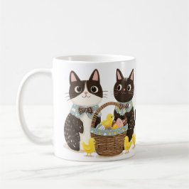 Osterkatzen Osterkörbe Kindermädchen Kaffeetasse