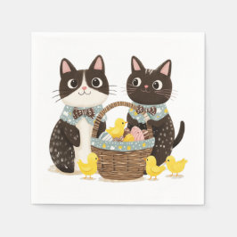 Osterkatzen Osterkörbe Kindermädchen Serviette