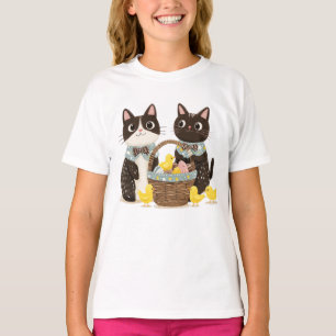 Osterkatzen Osterkörbe Kindermädchen T-Shirt