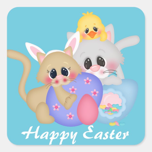 Osterkatzen und Aufkleber für Kick Holiday (Vorderseite)