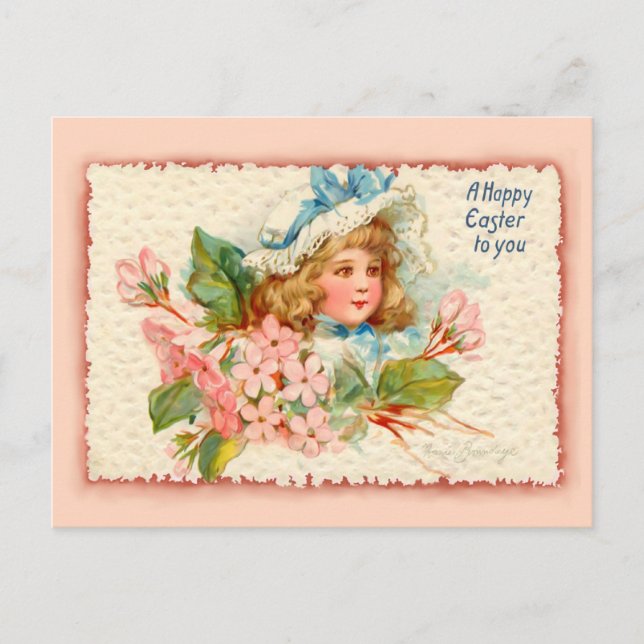 Osterkind Feiertagspostkarte (Vorderseite)