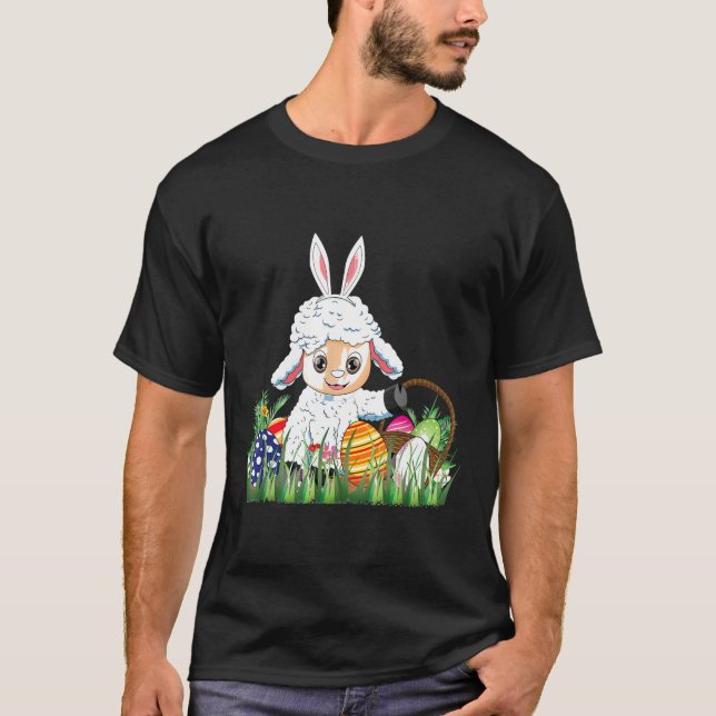 Osterkinder Schafkostüm Shirt Niedlich Osterjunge  (Vorderseite)