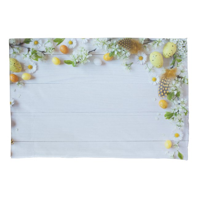 Osterkirschmuck: Gelbe Eier. Kissenbezug (Vorderseite)