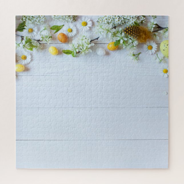 Osterkirschmuck: Gelbe Eier. Puzzle (Vertikal)