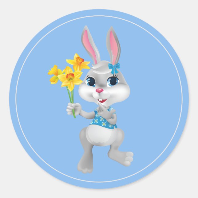 Osterkleber-Bunny Runder Aufkleber (Vorderseite)