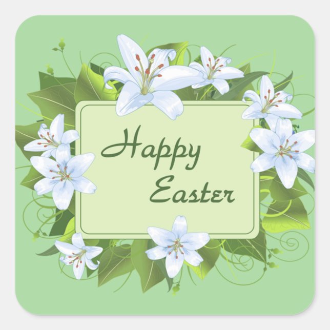 Osterkleber Quadratischer Aufkleber (Vorderseite)