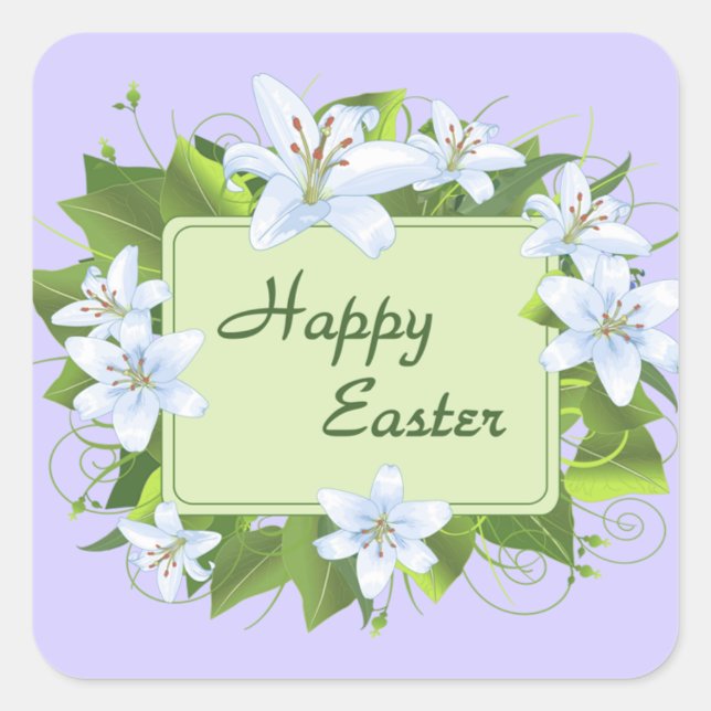 Osterkleber Quadratischer Aufkleber (Vorderseite)