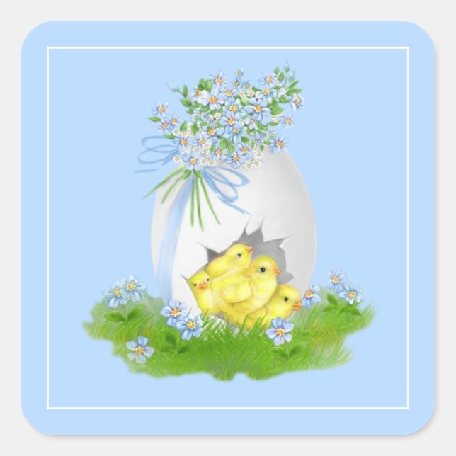 Osterkleber Quadratischer Aufkleber (Vorderseite)