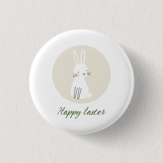 Osterknopf mit süßem Hasendesign Button (Vorderseite)