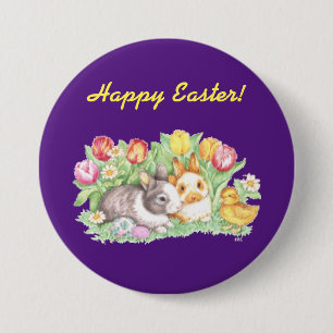 Osterknopf mit Vintage-Hasen Button