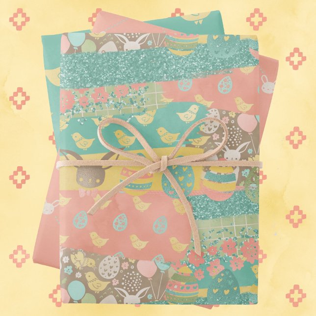 Osterkollektion 3 Giftpackung Bunny Chick Geschenkpapier Set (Von Creator hochgeladen)