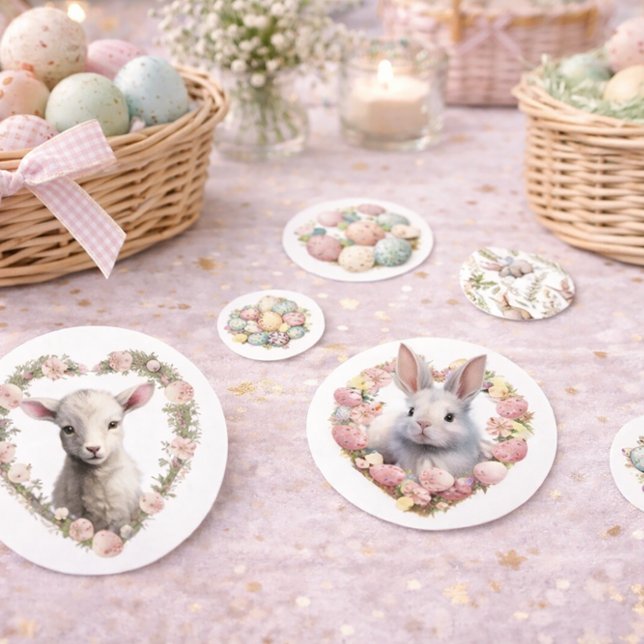 Osterkonfetti mit Kaninchen, Eiern und Lamm Konfetti (Von Creator hochgeladen)