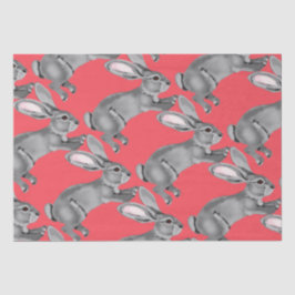 Osterkoralle Grau Bunny Kanbit Tiermuster Seidenpapier