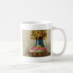 Osterkorb Eier Blumen Antik Tasse