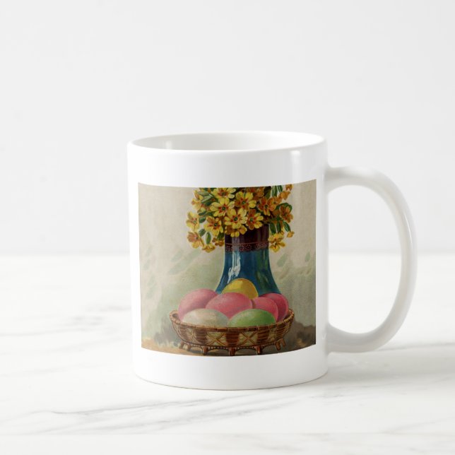 Osterkorb Eier Blumen Antik Tasse (Rechts)