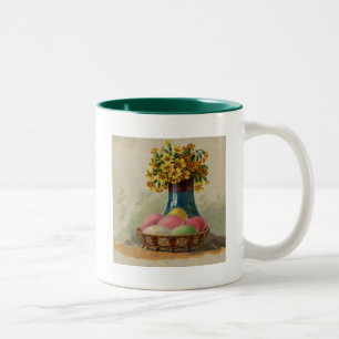 Osterkorb Eier Blumen Antik Zweifarbige Tasse