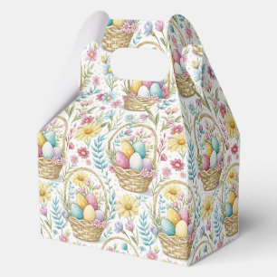 Osterkorb & Frühlingsblumenmuster Geschenkschachtel