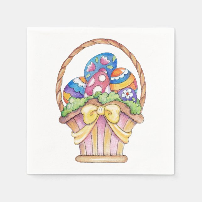 Osterkorb - Papier Napkins Serviette (Vorderseite)