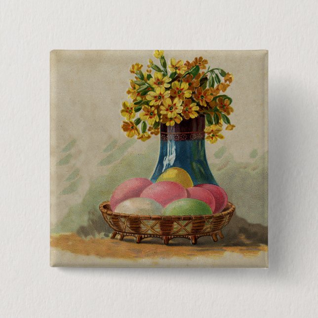 Osterkörbchen Blume Antike Button (Vorderseite)