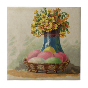 Osterkörbchen Blume Antike Fliese
