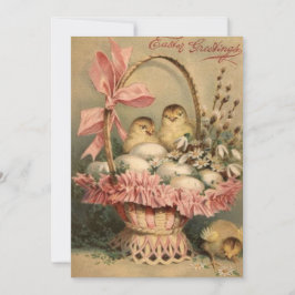 Osterkörbchen Ei Kick Pink Bow Feiertagskarte