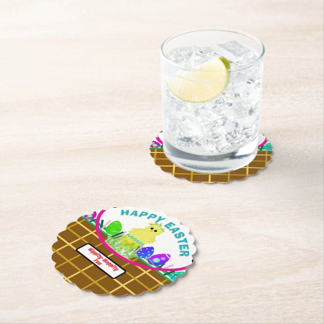 Osterkörbchen Gelbes Kicheneier Untersetzer (Vor Ort)