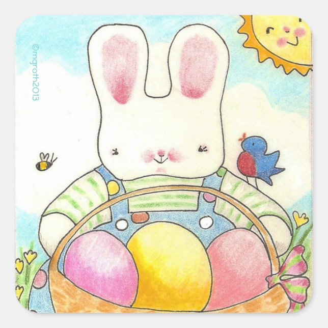 Osterkörbe Bunny Aufkleber (Vorderseite)