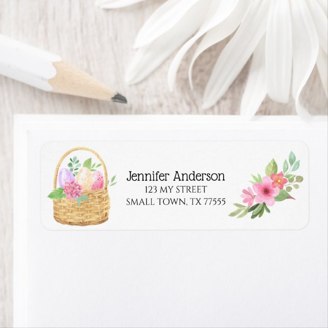 Osterkörbe Eier Frühlingsblumen Rosa Adresse (Insitu)