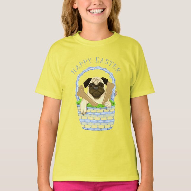 Osterkörbe Mops T-Shirts (Vorderseite)