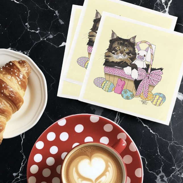 Osterkörbe Tabby Kitten Serviette (Von Creator hochgeladen)