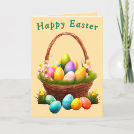 Osterkorbkarte (Hintergrundfarbe ändern) Feiertagskarte