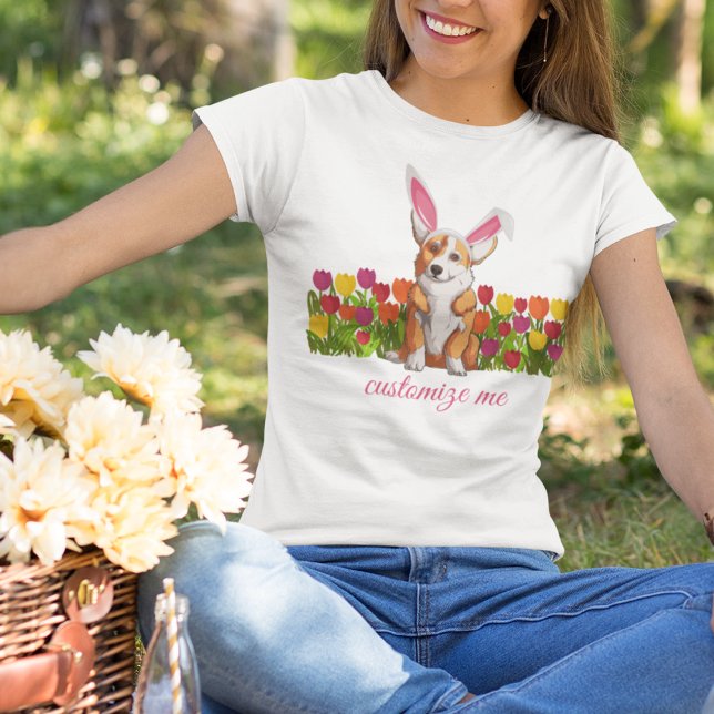 Osterkorgi Bunny Ears Blume Niedlich Custom T-Shirt (Von Creator hochgeladen)