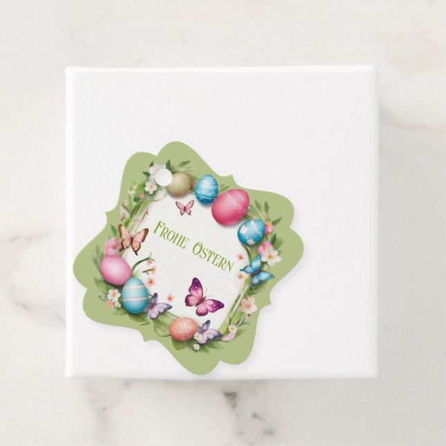 Osterkranz: Frohe Ostern - Geschenkanhänger (Beispiel)