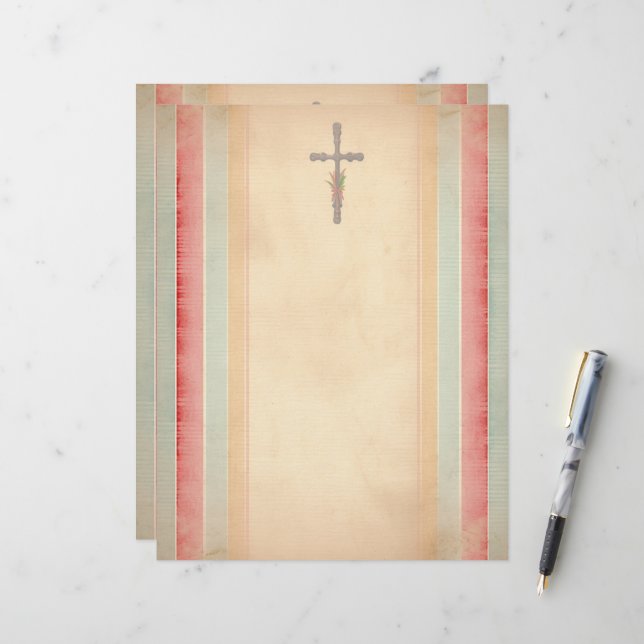 Osterkreuz Briefbogen (Vorderseite/Rückseite Beispiel)
