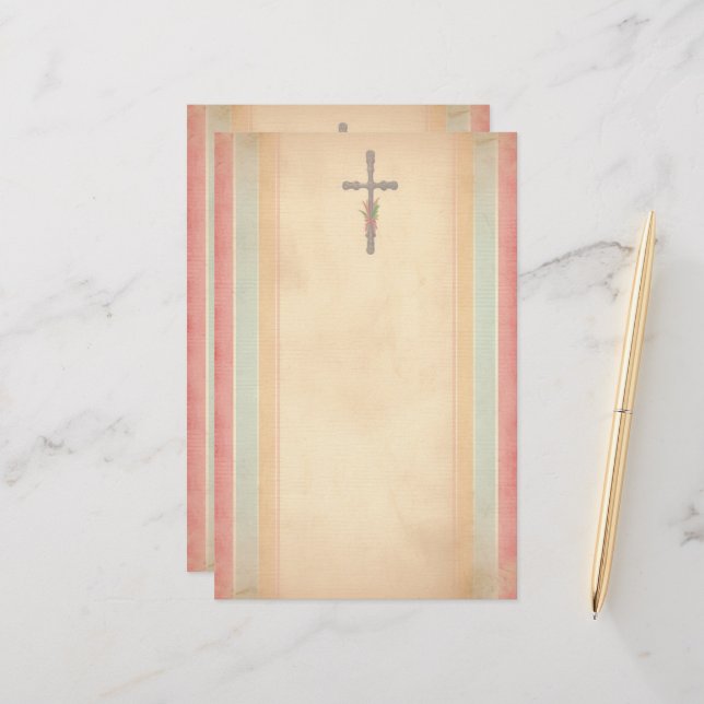 Osterkreuz Briefpapier (Vorderseite/Rückseite Beispiel)