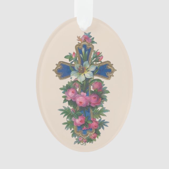 Osterkreuz mit Lilie Ornament (Vorderseite)