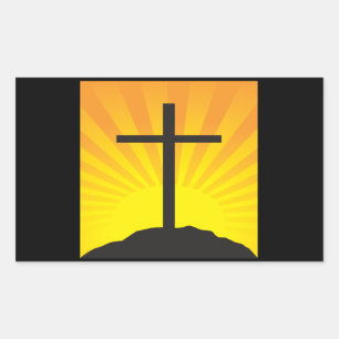 Osterkreuz Rechteckiger Aufkleber