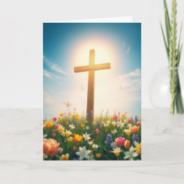 Osterkreuz und -glühen feiertagskarte