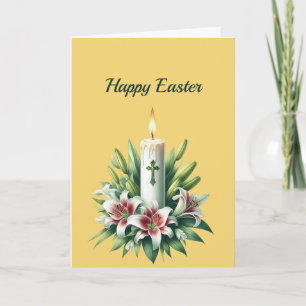 Osterkreuzfahrten Lilies Candle Illustration Feiertagskarte