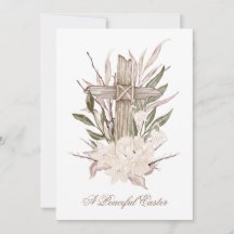 Osterkreuzkarte Friedlich Ostern ist er Risen