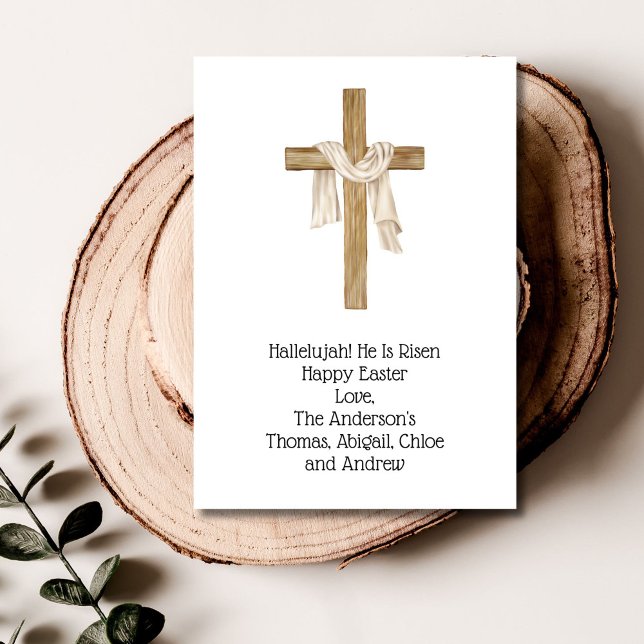 Osterkreuzverkleidung Religiöse Christlich Feiertagskarte (Easter Cross Shroud Christian Religious Card Personalized Message)