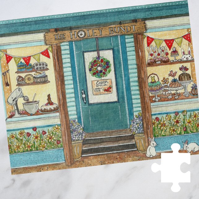 Osterkuchen Shop Wasserfarbe Jigsaw Puzzle (Von Creator hochgeladen)
