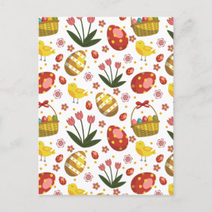 Osterküken Blume Eier Feier Feiertagspostkarte